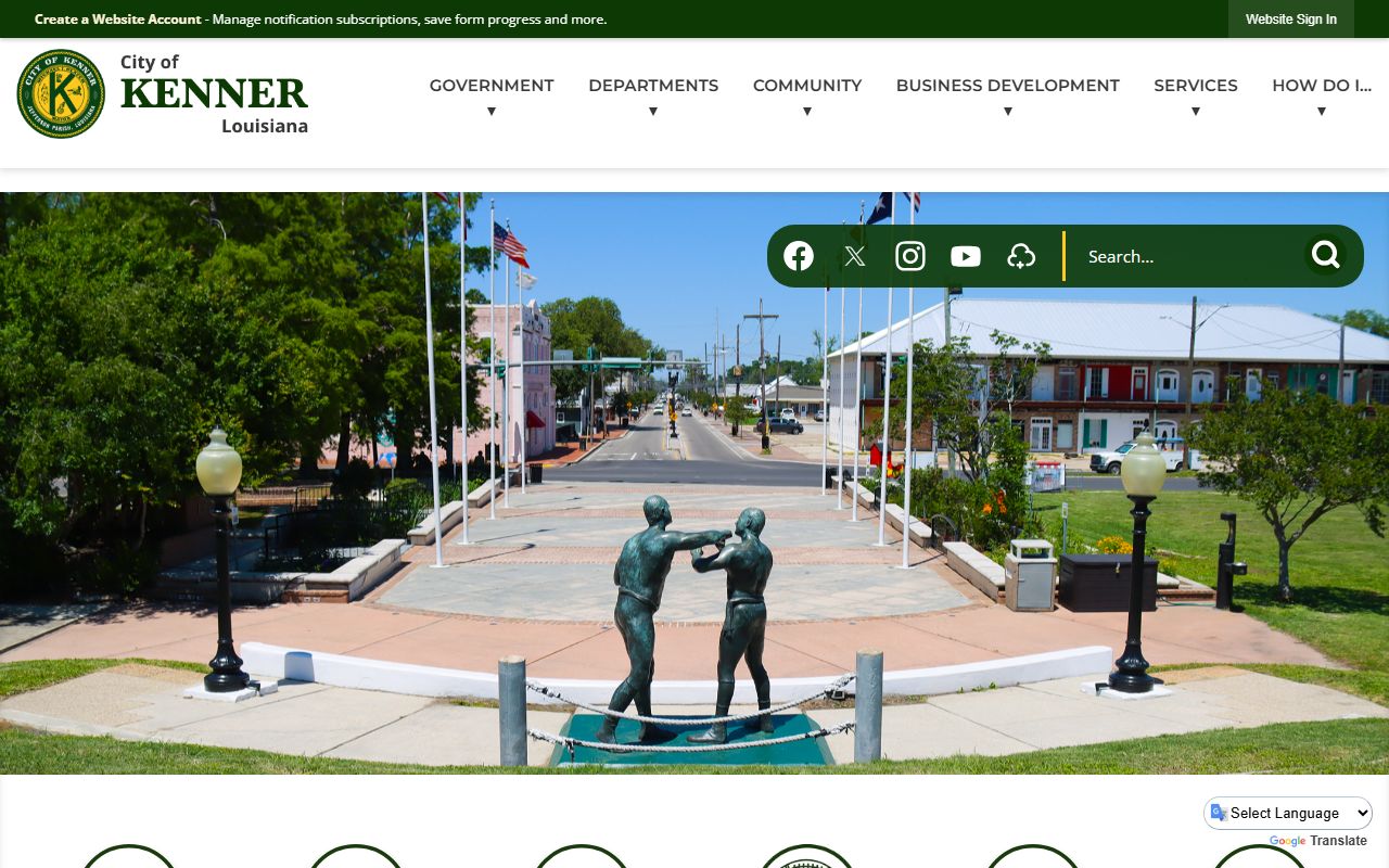City of Kenner official website for Kenner marriage records