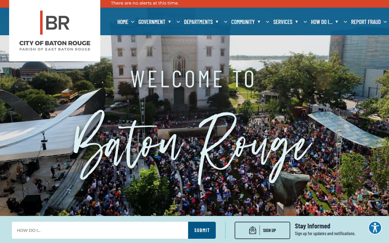 City of Baton Rouge website showing resources relevant to St. George marriage records