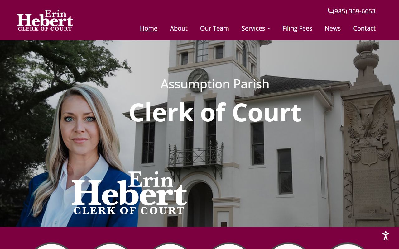Assumption Parish Clerk of Court official website for marriage records