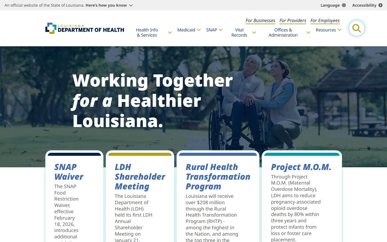 Louisiana Department of Health resources for Cameron Parish marriage records