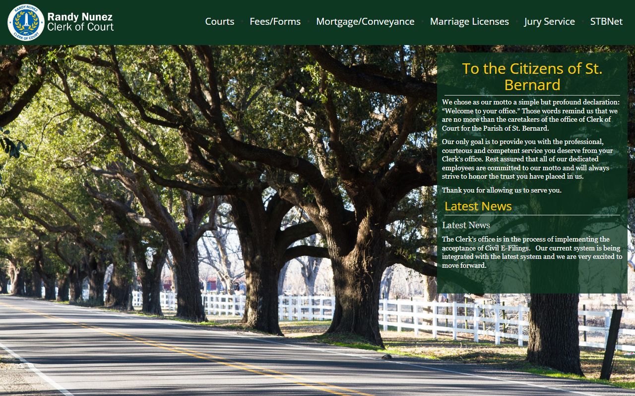 St. Bernard Parish Clerk of Court official website
